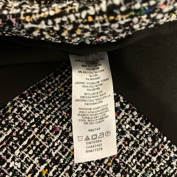 Ann Taylor EUC black/multi colored with black trim, sz 10 - Picture 4 of 5